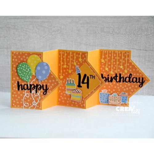 Crealies On The Move Dies No. 19 Design Q Triple Fun Fold Card with Diagonal Squares (CLMOVE19)