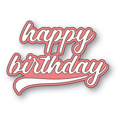 Poppy Stamps 2668 Happy Birthday Streamer Script craft die