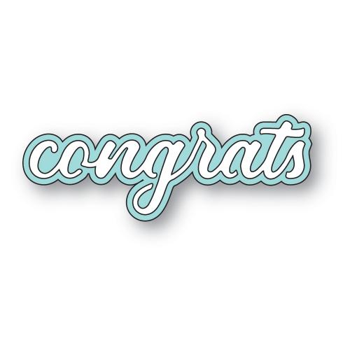 Poppy Stamps 2669 Congrats Streamer Script craft die