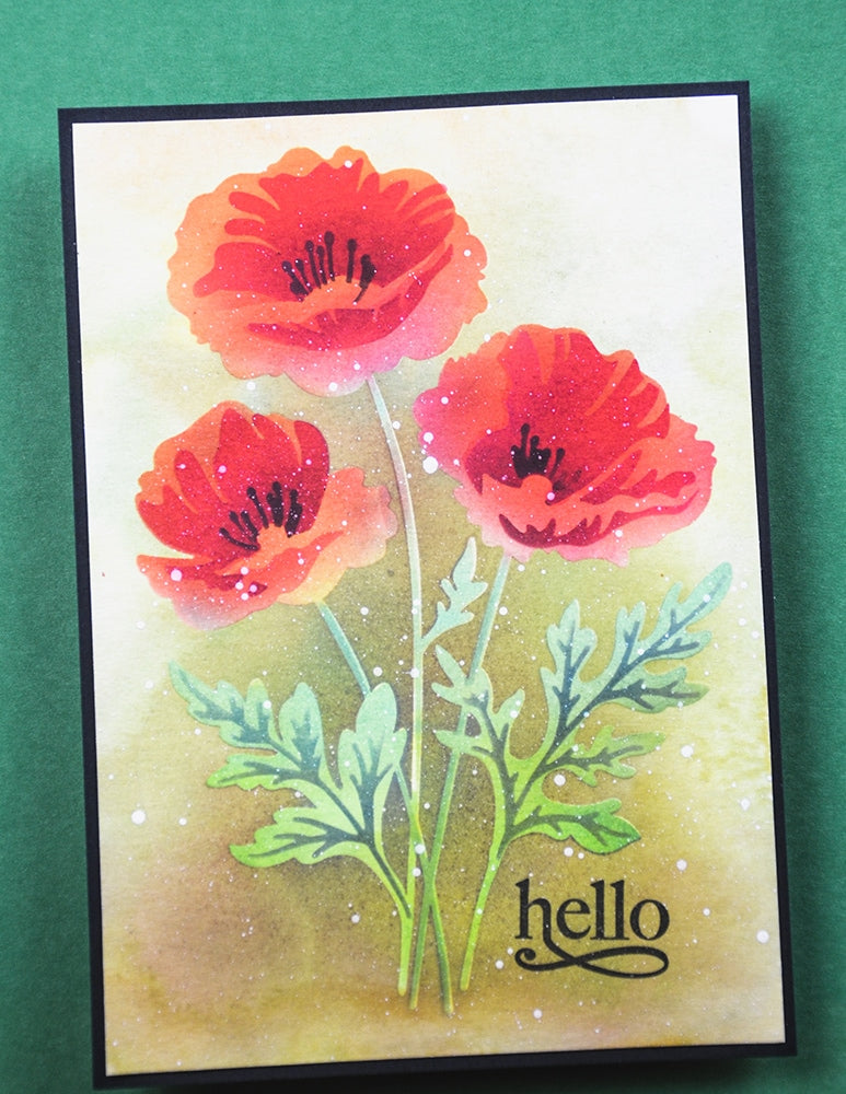 Memory box 88621 – Playful Poppies Stencil Set