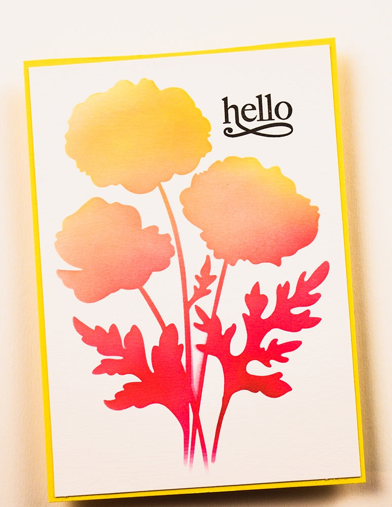 Memory box 88621 – Playful Poppies Stencil Set