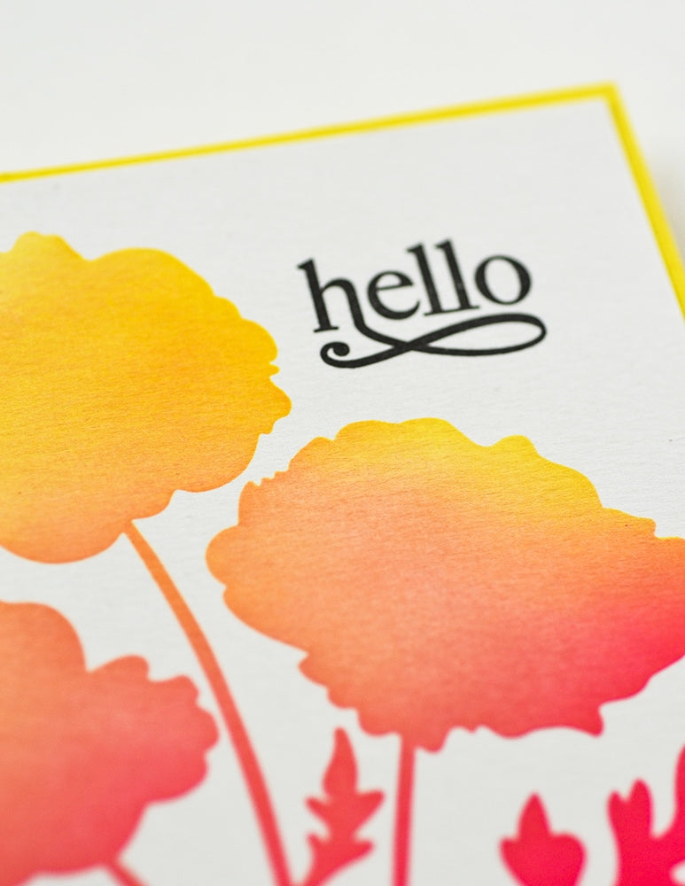 Memory box 88621 – Playful Poppies Stencil Set