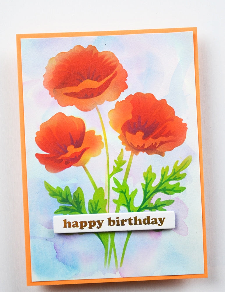 Memory box 88621 – Playful Poppies Stencil Set