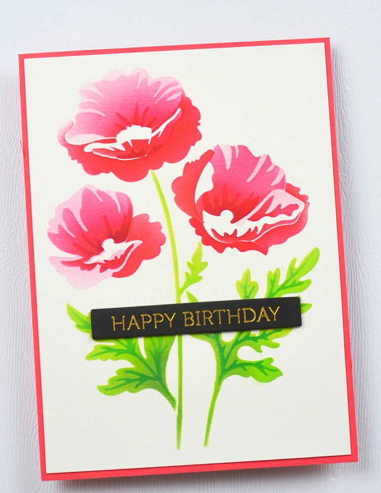 Memory box 88621 – Playful Poppies Stencil Set