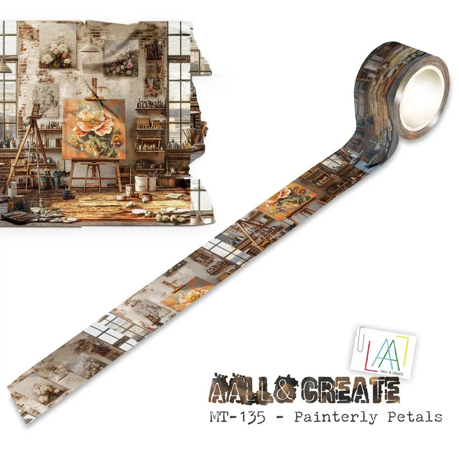 Aall and Create Layer-It-Up Washi Tape 25mm 10m Painterly Petals (AALL-MT-135)
