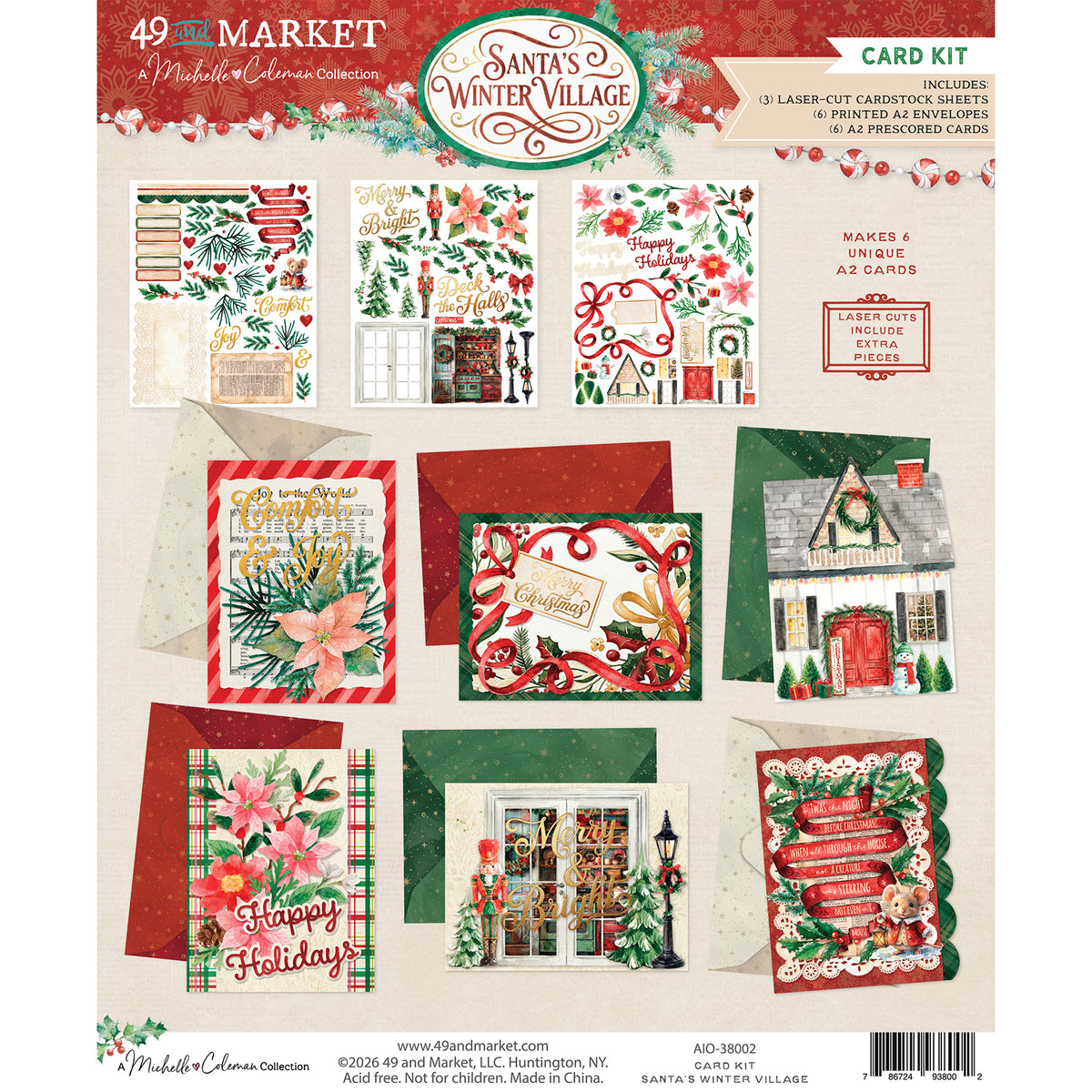 49 & Market Santa's Winter Village Card Kit - AIO-38002