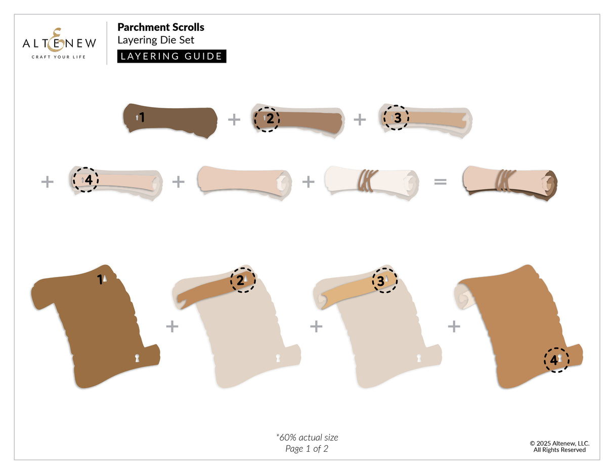 Altenew Parchment Scrolls Layering Die Set