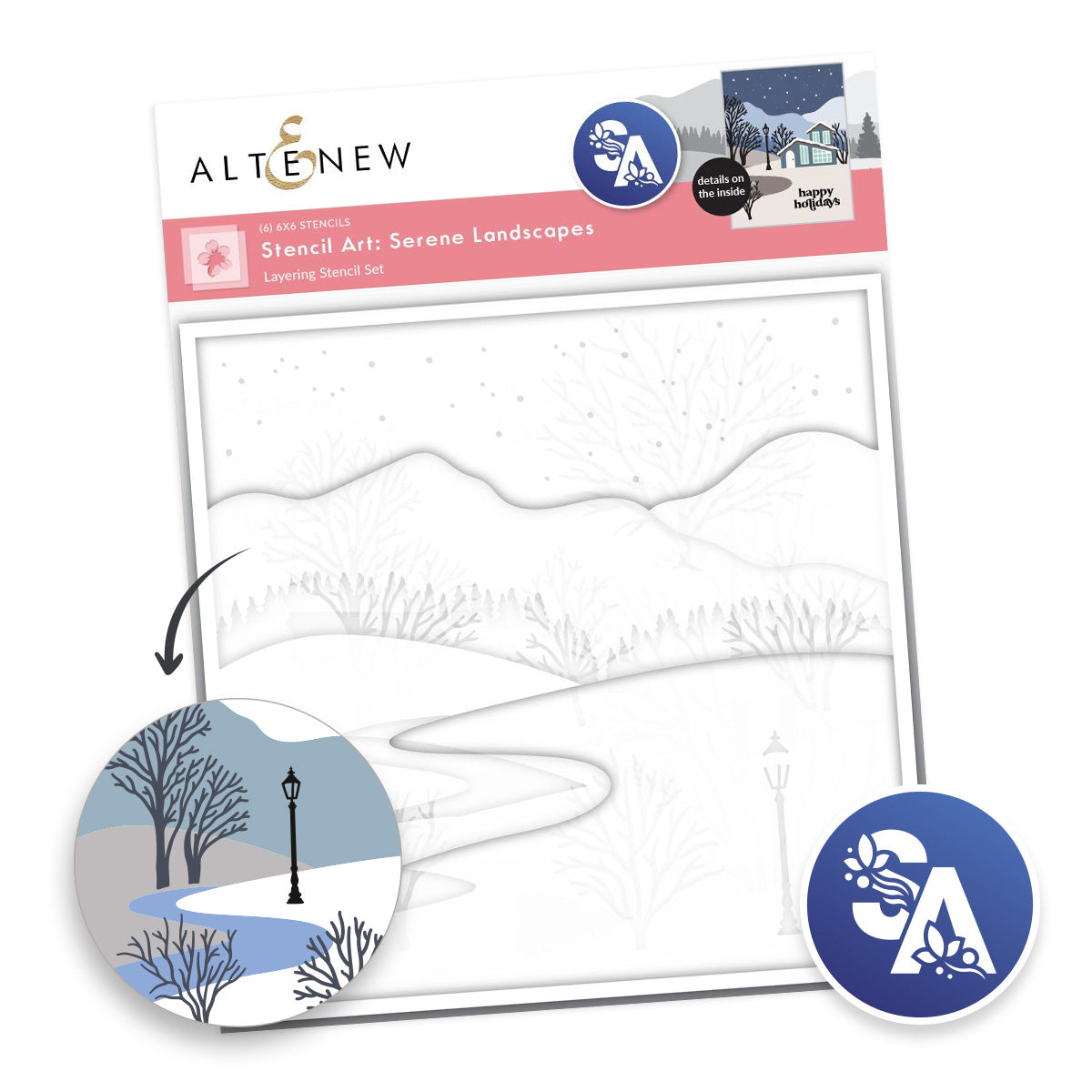 Altenew Stencil Art: Serene Landscapes Layering Stencil Set (6 in 1)