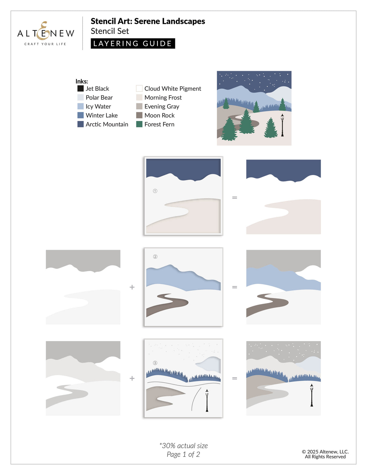 Altenew Stencil Art: Serene Landscapes Layering Stencil Set (6 in 1)