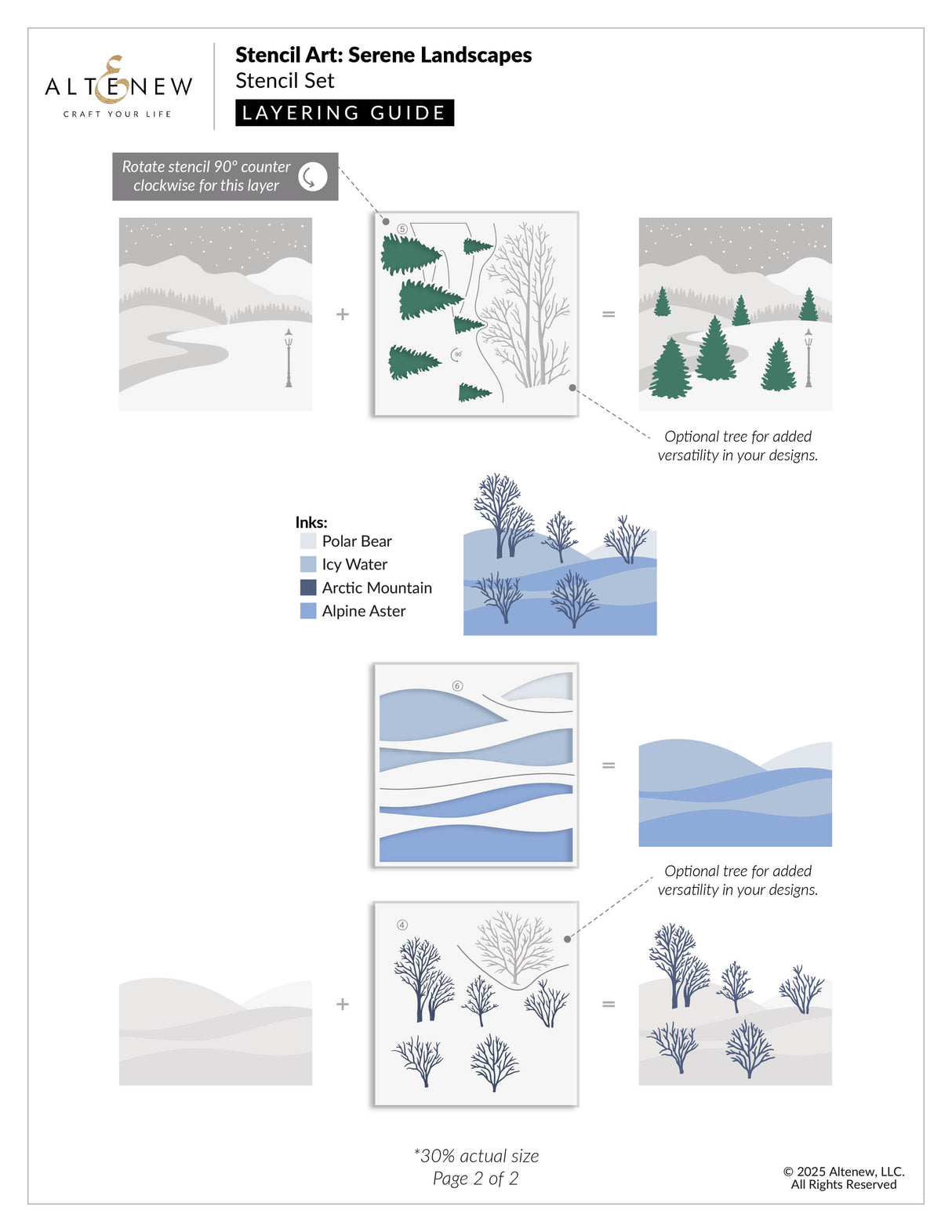 Altenew Stencil Art: Serene Landscapes Layering Stencil Set (6 in 1)
