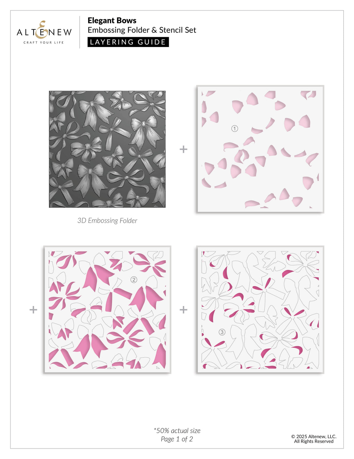 Altenew Elegant Bows - Complete Bundle (Stencil, Die & Embossing Folder)