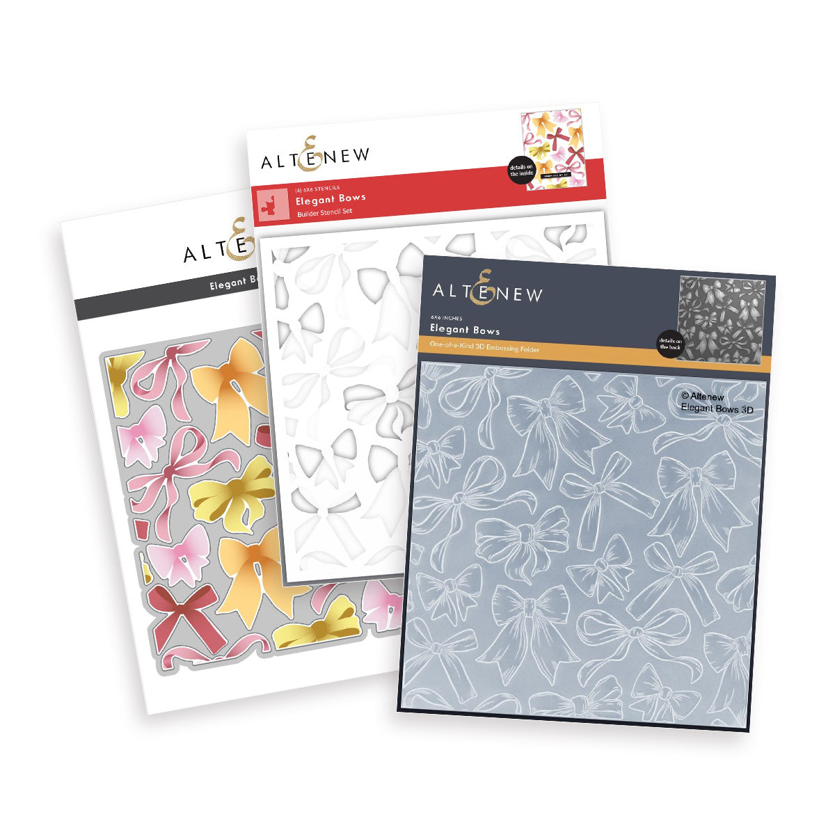 Altenew Elegant Bows - Complete Bundle (Stencil, Die & Embossing Folder)