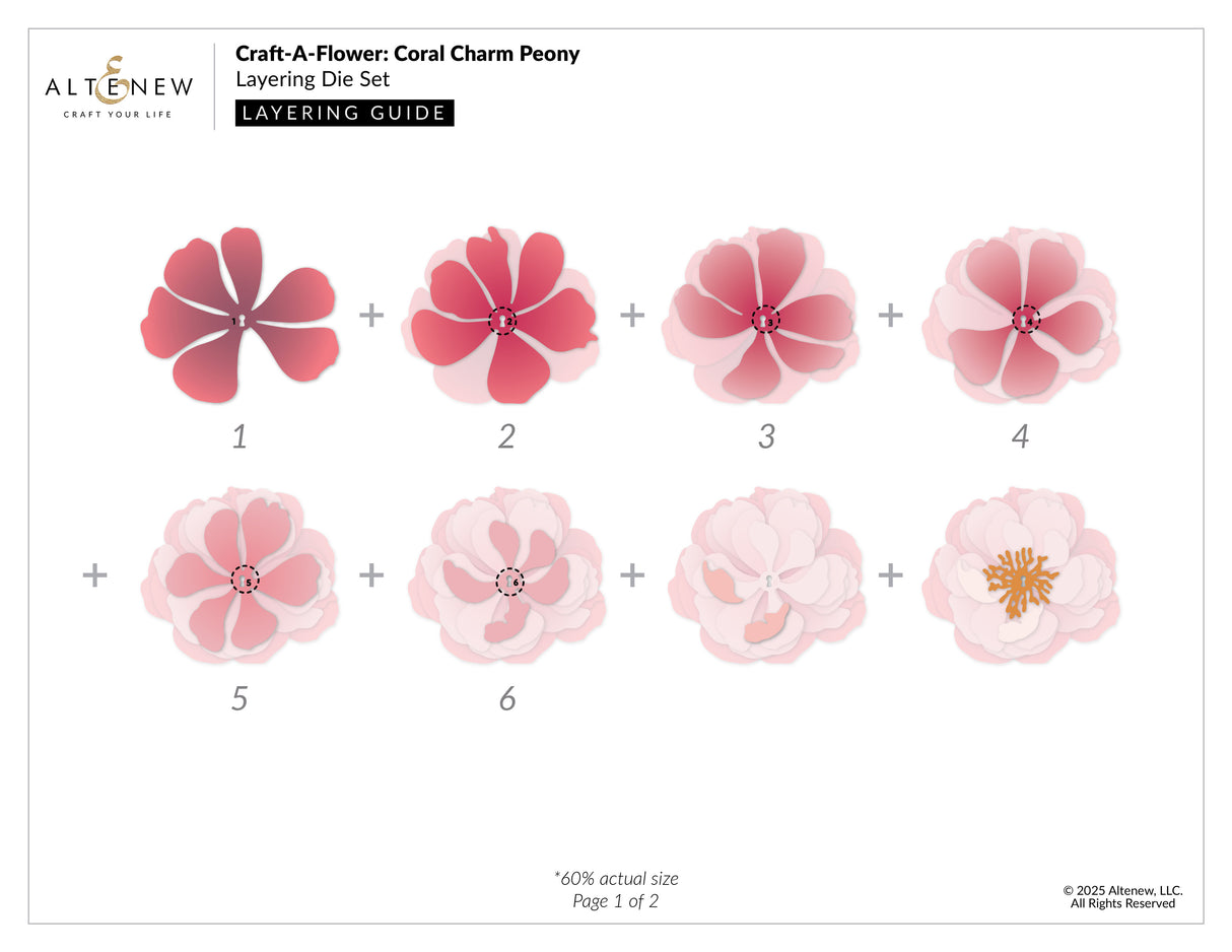 Altenew Craft-A-Flower: Coral Charm Peony Layering Die Set