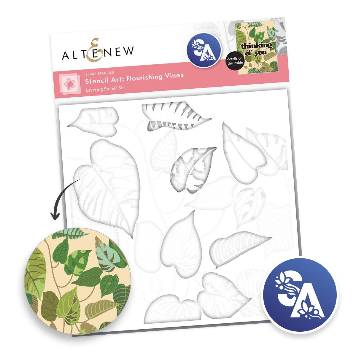 Altenew Stencil Art: Flourishing Vines Layering Stencil Set (6 in 1)
