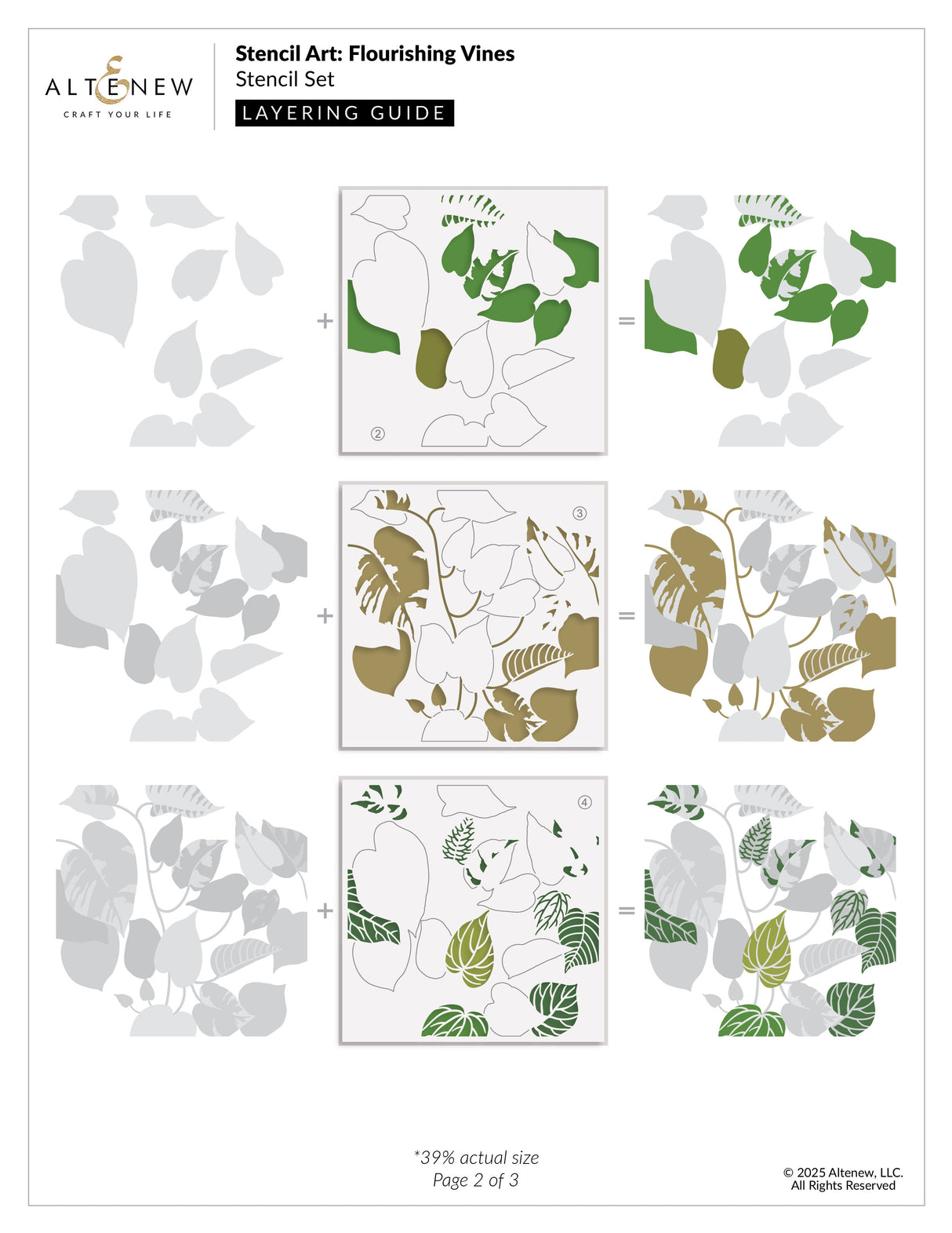 Altenew Stencil Art: Flourishing Vines Layering Stencil Set (6 in 1)