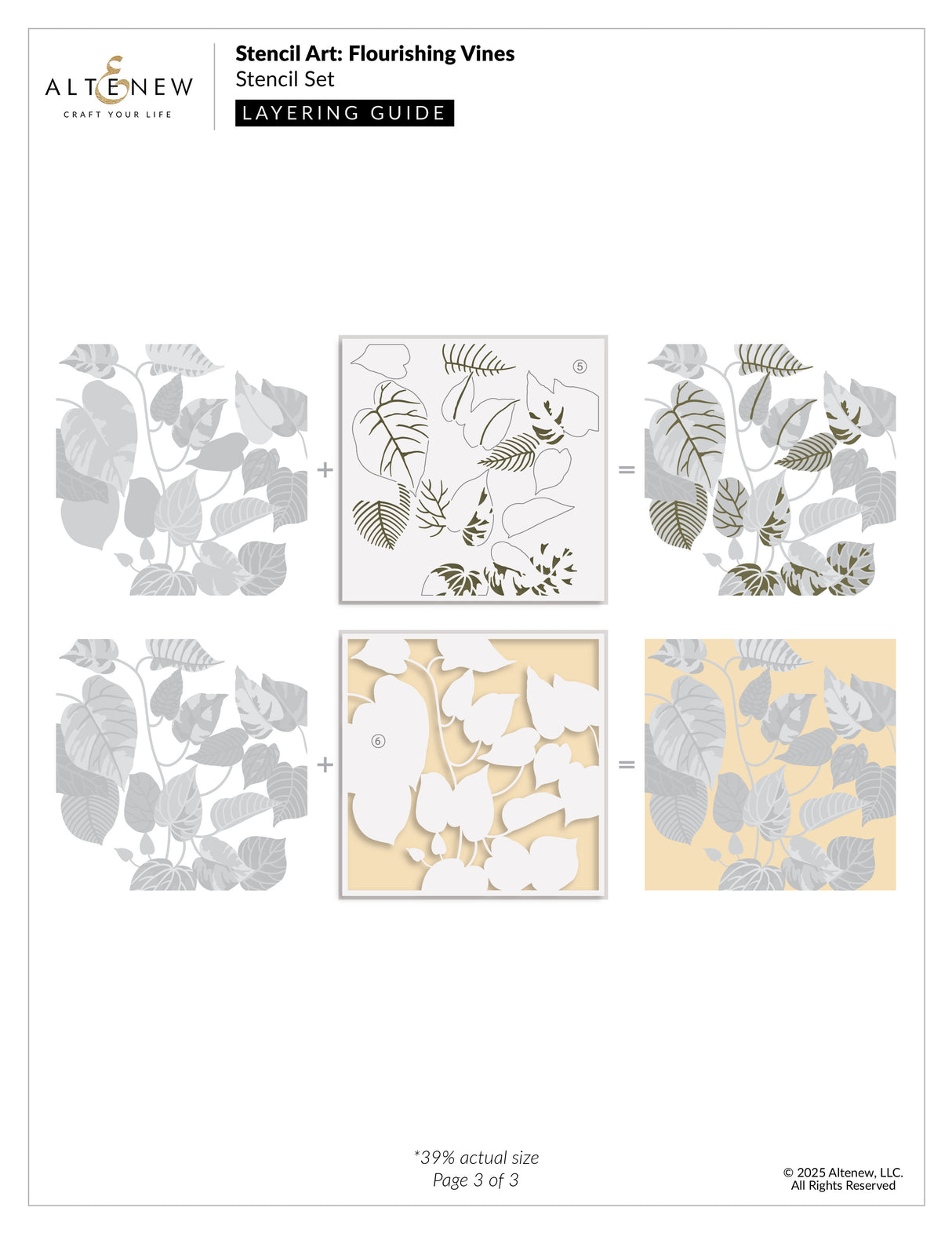 Altenew Stencil Art: Flourishing Vines Layering Stencil Set (6 in 1)
