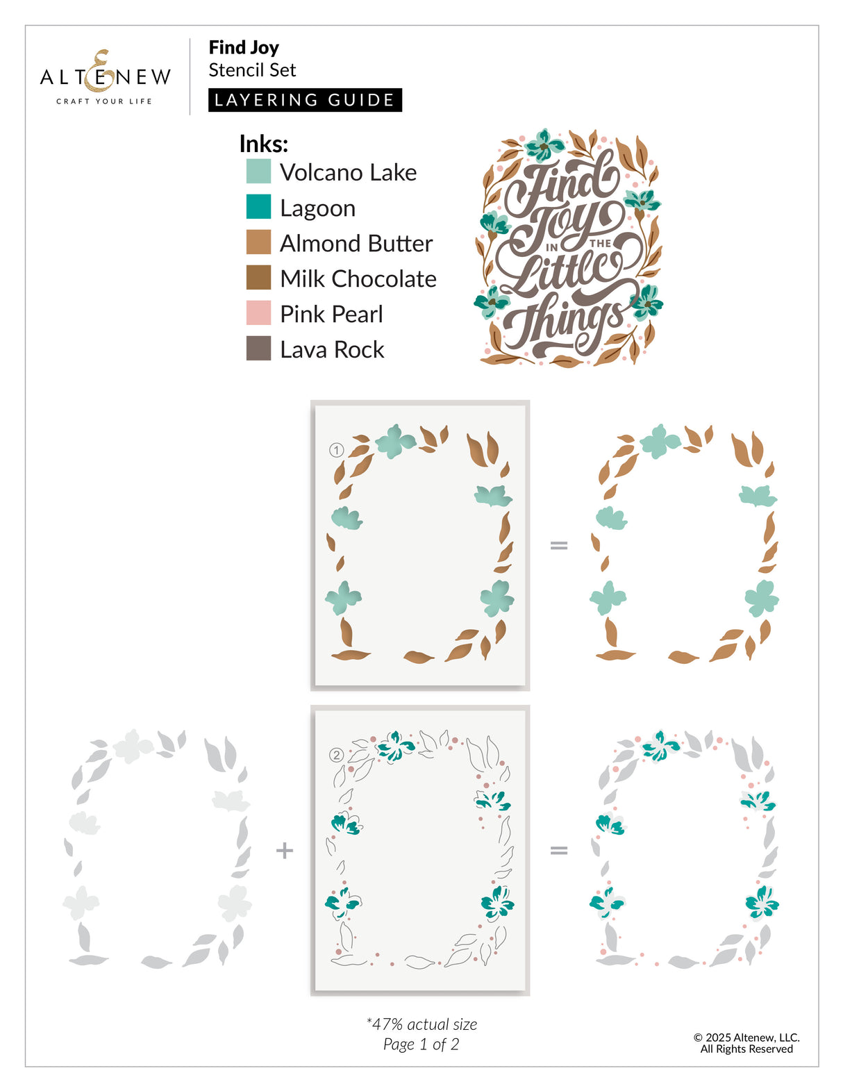 Altenew Find Joy Layering Stencil Set (4 in 1)