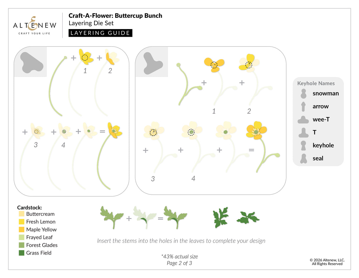 Altenew Craft-A-Flower: Buttercup Bunch Layering Die Set