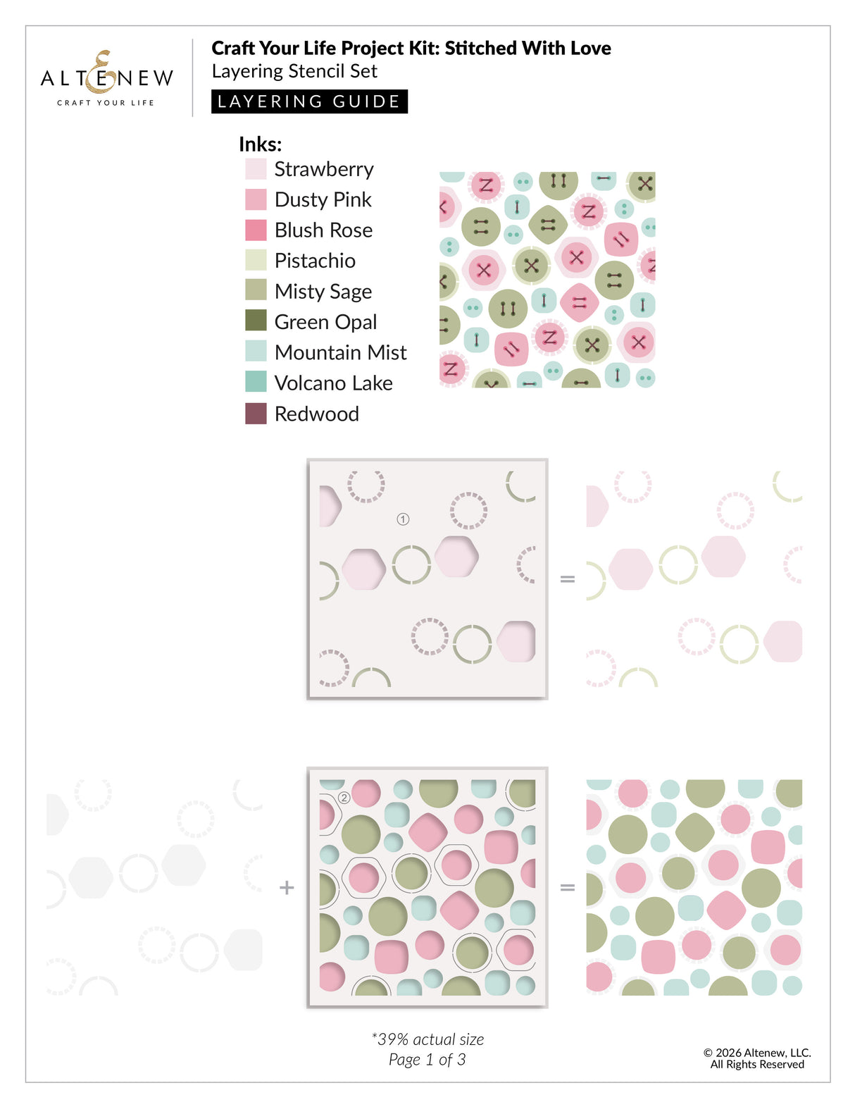 Altenew Craft Your Life Project Kit: Stitched With Love & Add-On Die Bundle