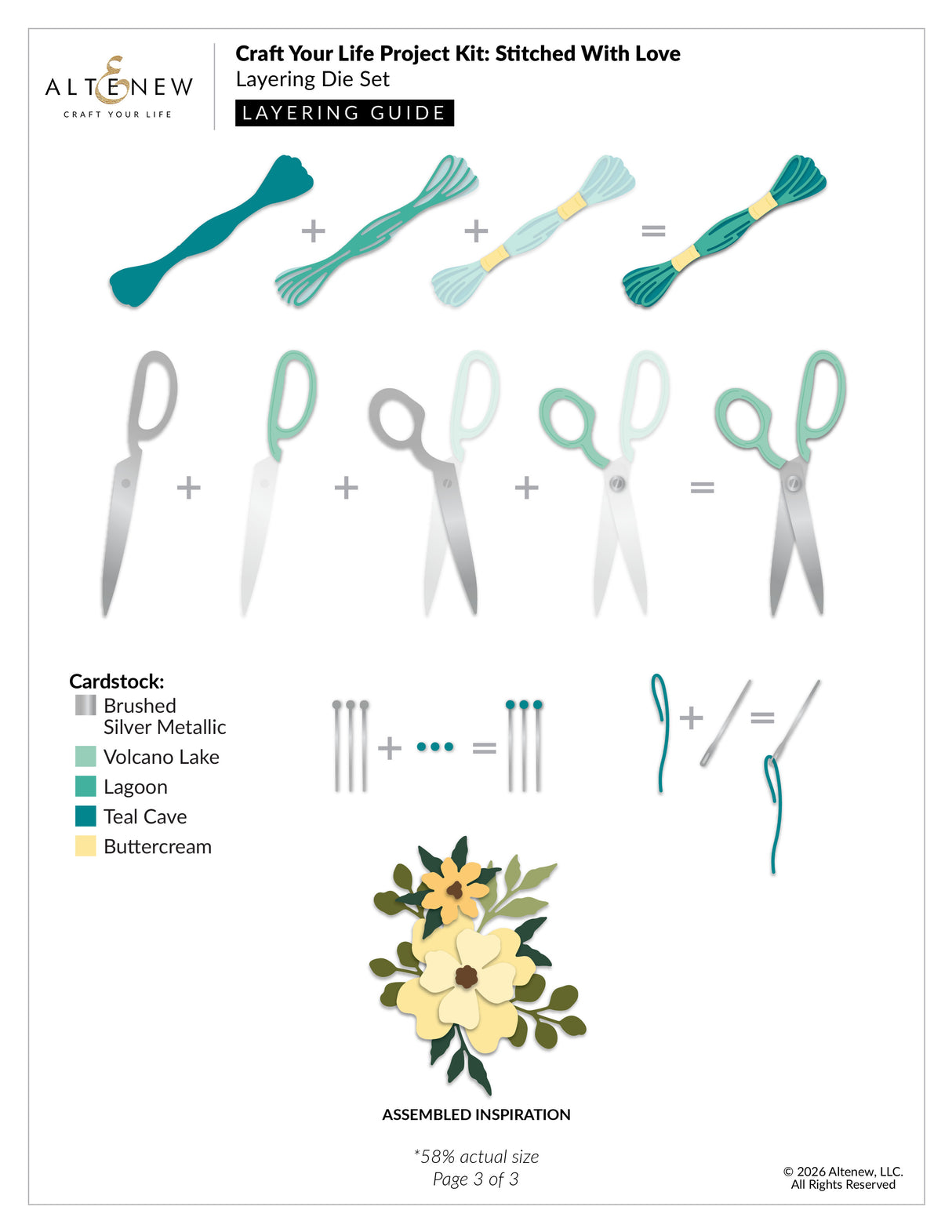 Altenew Craft Your Life Project Kit: Stitched With Love & Add-On Die Bundle