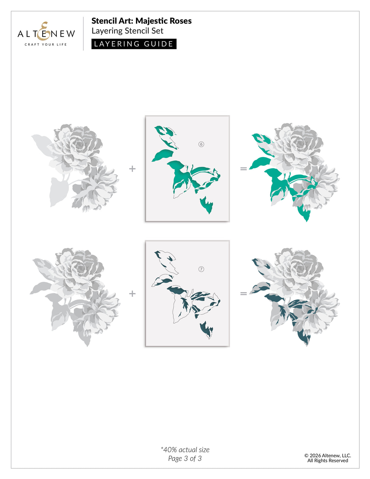 Altenew Stencil Art: Majestic Roses Layering Stencil Set