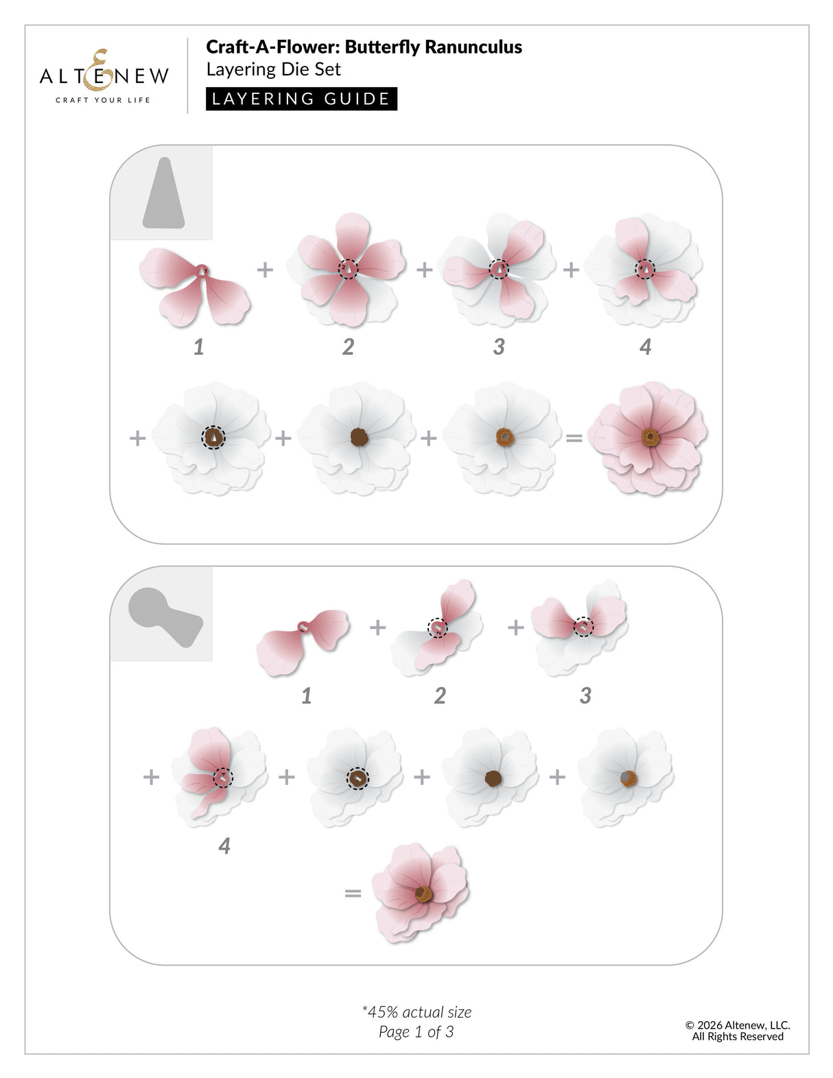 Altenew Craft-A-Flower: Butterfly Ranunculus Layering Die Set
