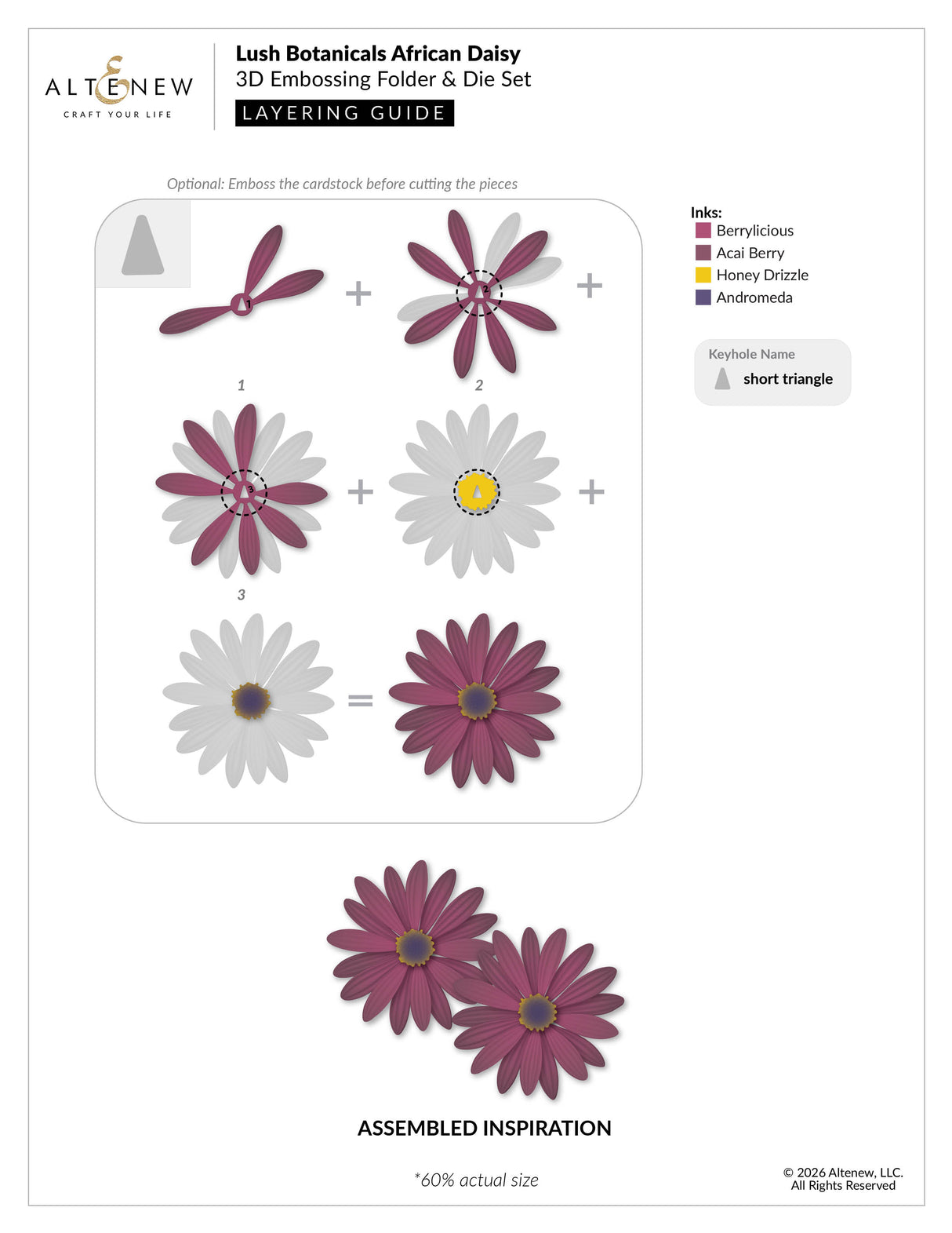 Altenew Lush Botanicals: African Daisy 3D Embossing Folder & Die Set