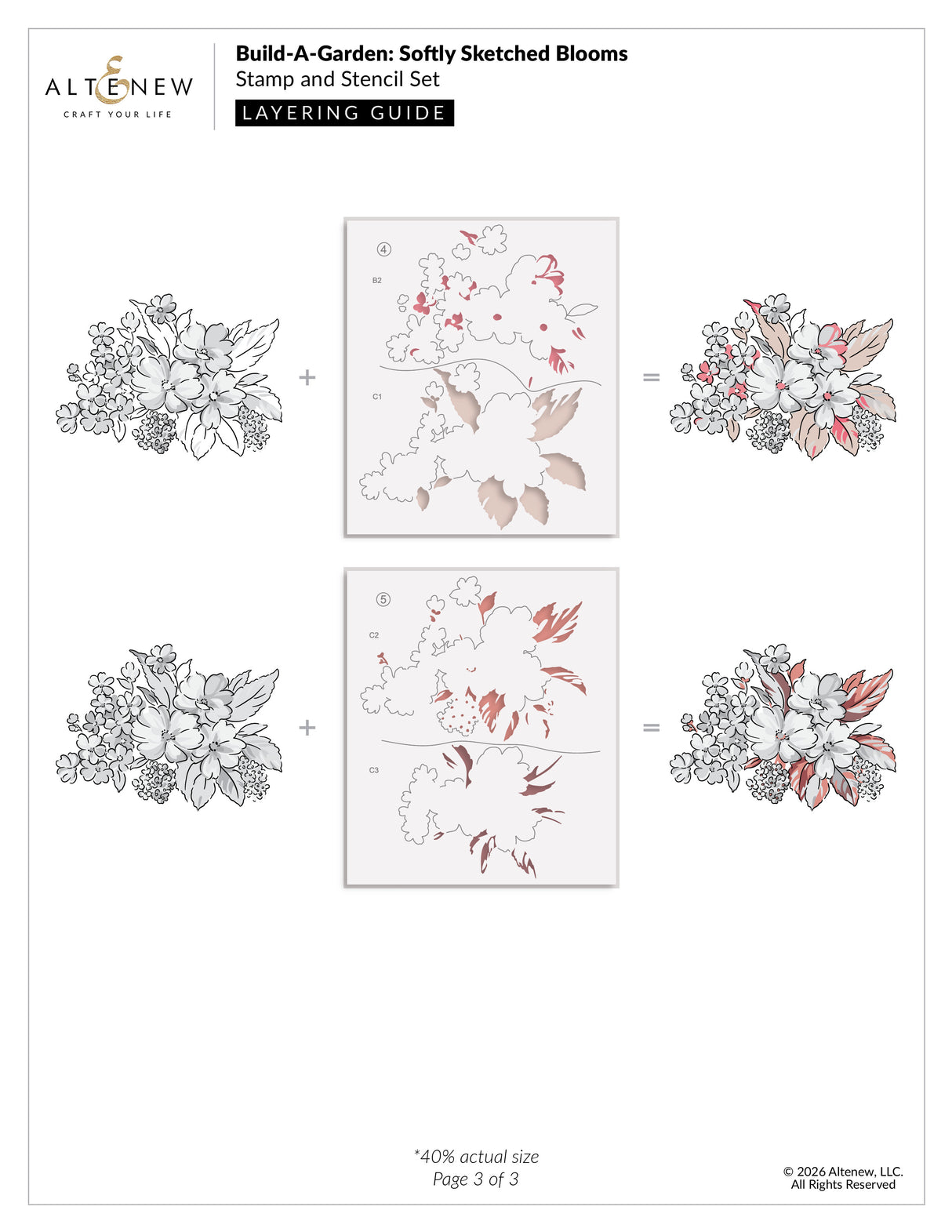 Altenew Build-A-Garden: Softly Sketched Blooms - ALT11507BN