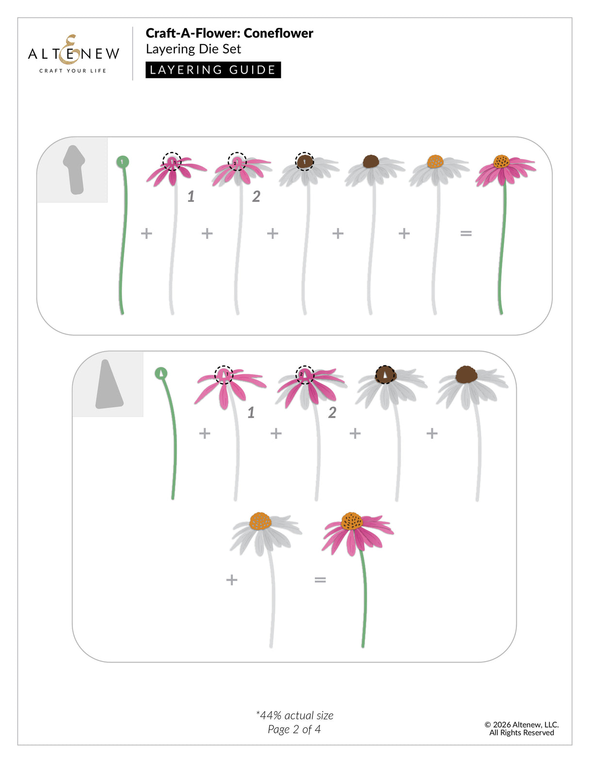 Altenew Craft-A-Flower: Coneflower Layering Die Set - ALT11508