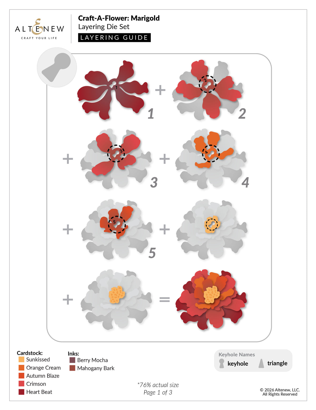 Altenew Craft-A-Flower: Marigold Layering Die Set