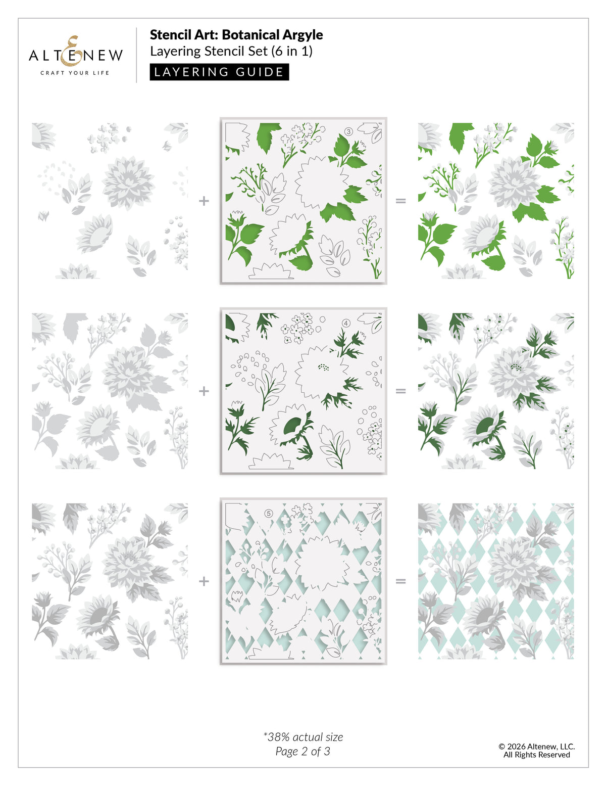 Altenew Stencil Art: Botanical Argyle & Add-on Die Bundle