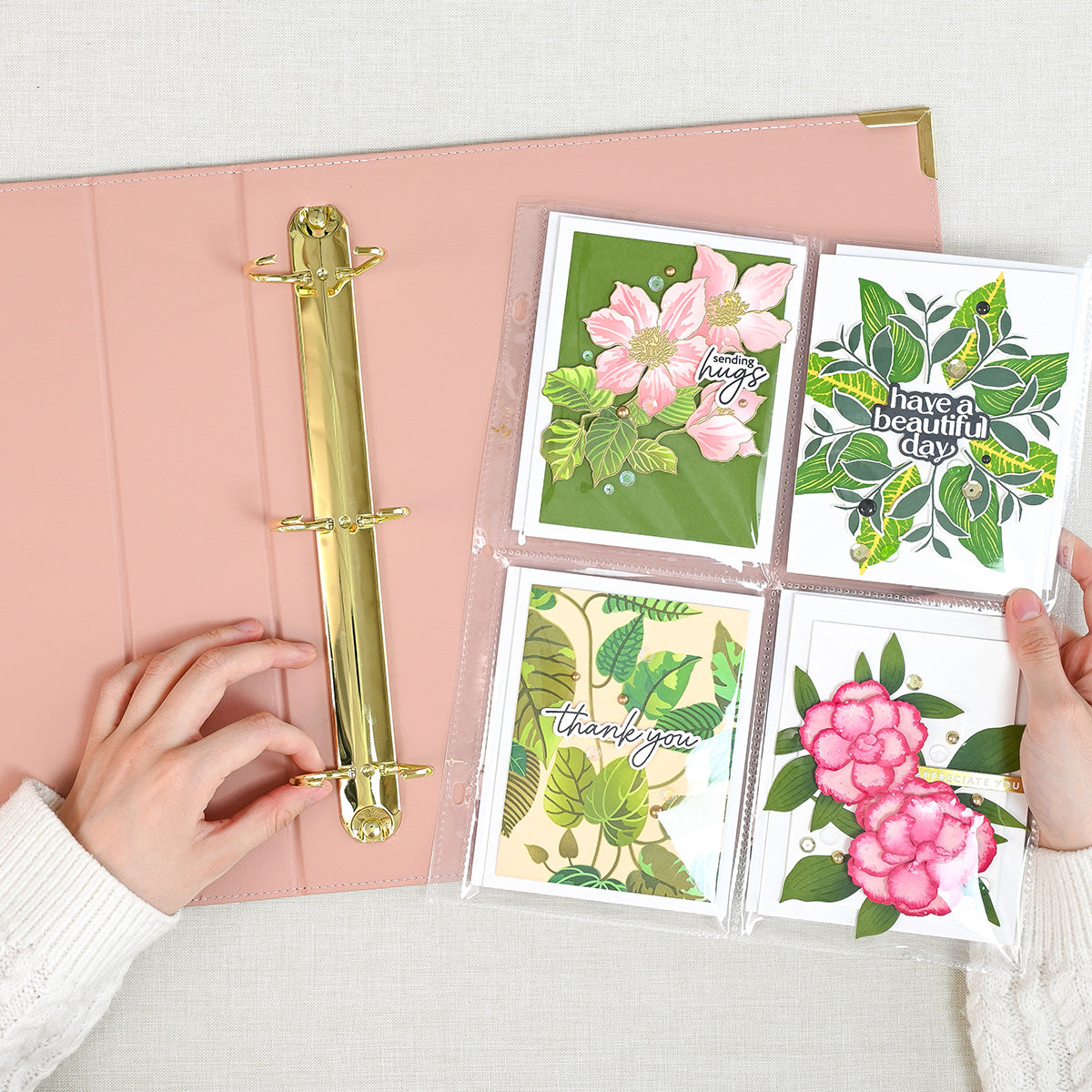 Altenew 9x12 Three-Ring Card Album - Rouge - Complete Bundle (Rouge + Pocket Pages) - ALT11681BN2