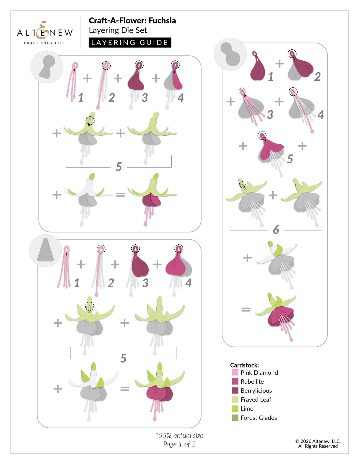 Altenew Craft-A-Flower: Fuchsia Layering Die Set - ALT11645