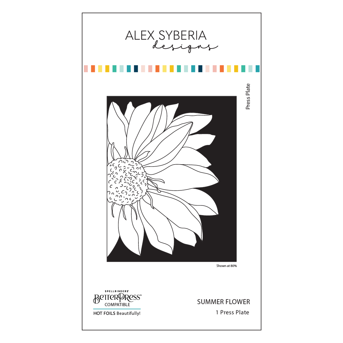Alex Syberia Designs ASD-PP-11 Summer Flower Press Plate