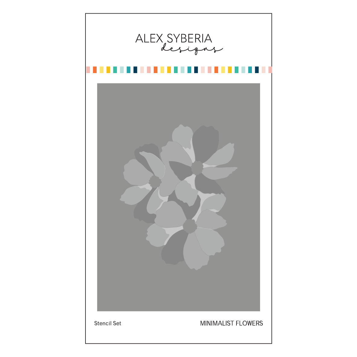 Alex Syberia Designs ASD-STE-PP-7 Minimalist Flowers Stencil Set