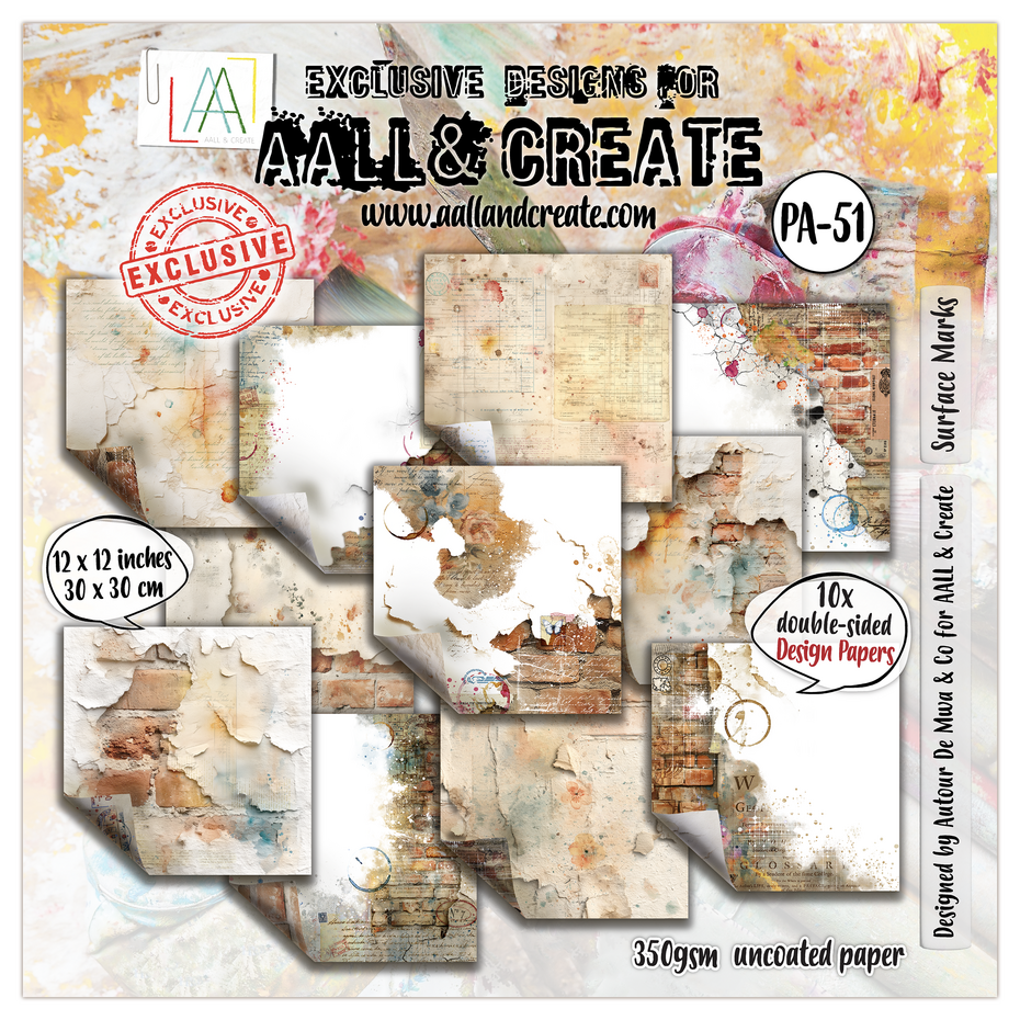 Aall and Create Design Paper 12x12 Inch Surface Marks (AALL-PA-51)