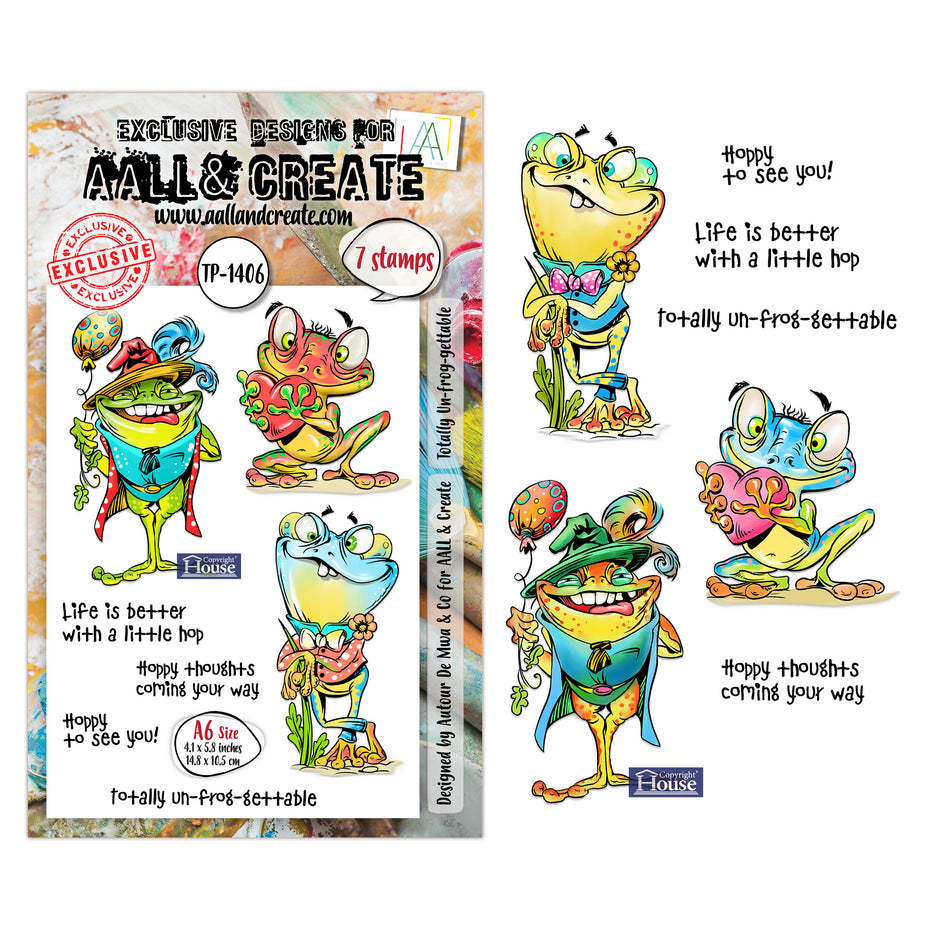 Aall and Create Pun & Paws A6 Stamp Set Totally Un-frog-gettable (AALL-TP-1406)
