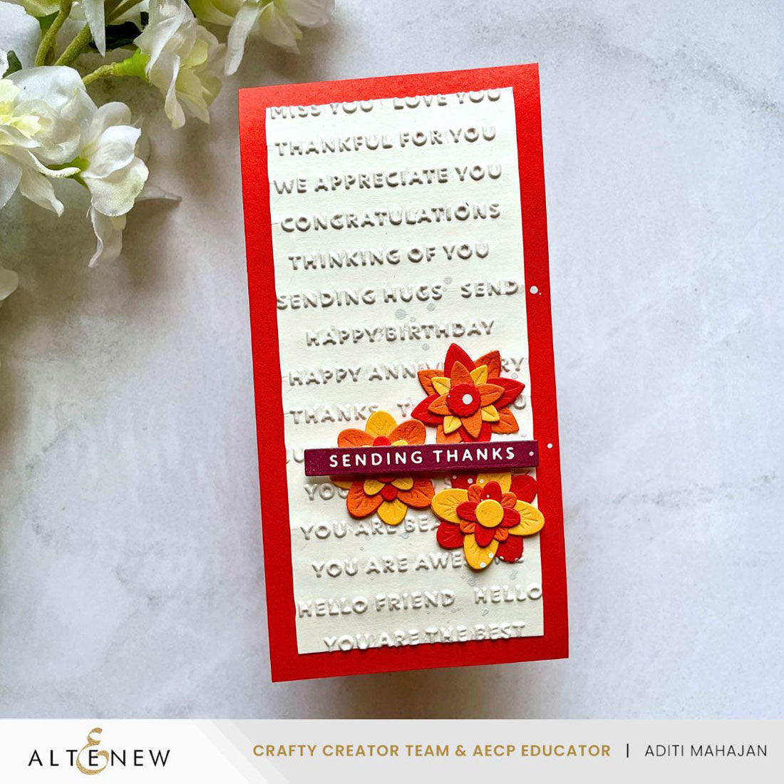 Altenew Mini Sentiments 3D Embossing folder