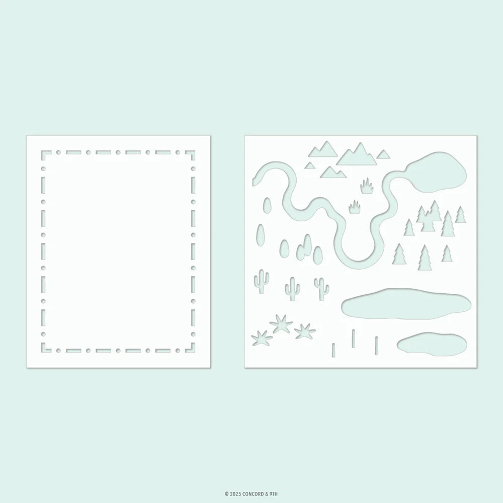 Concord & 9th Adventure Awaits Stencil Pack