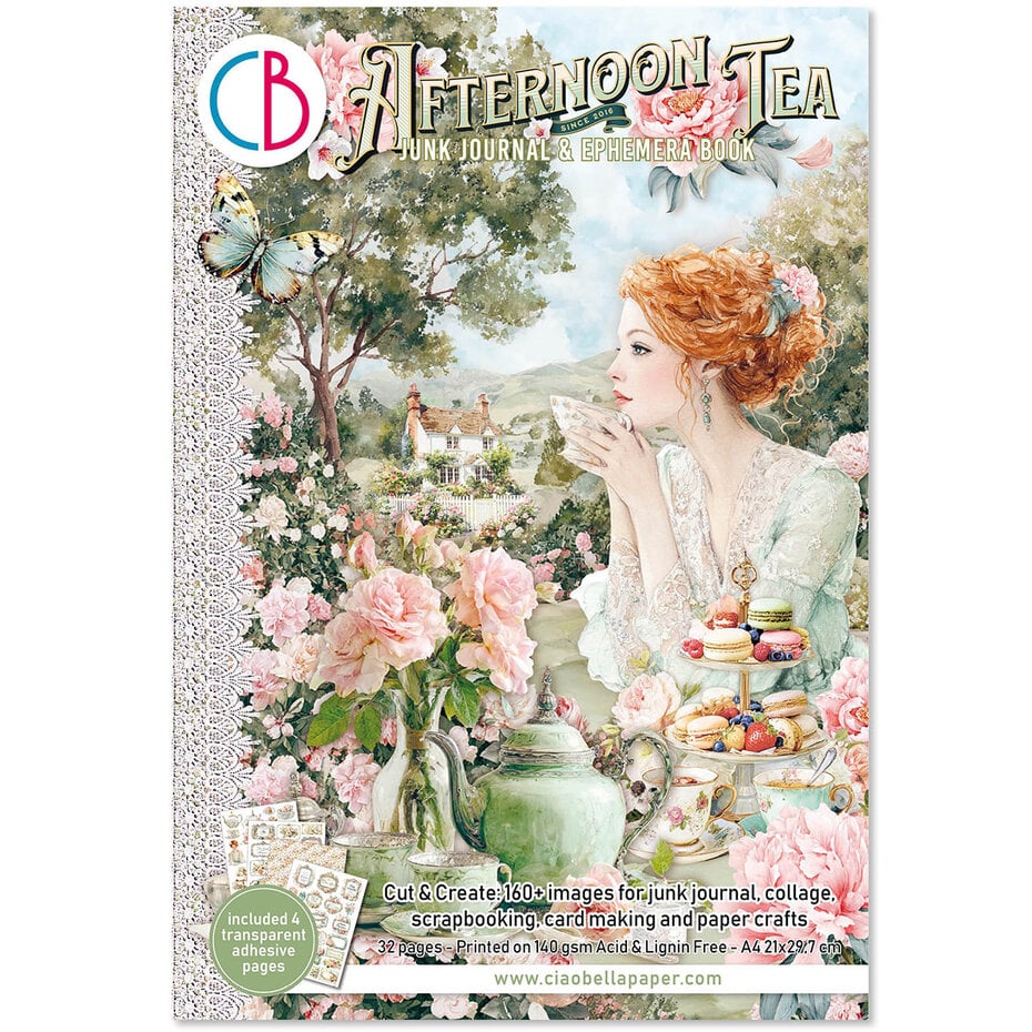 Ciao Bella Afternoon Tea A4 Junk Journal Ephemera Book (32pcs) (CBB020) * damaged corner