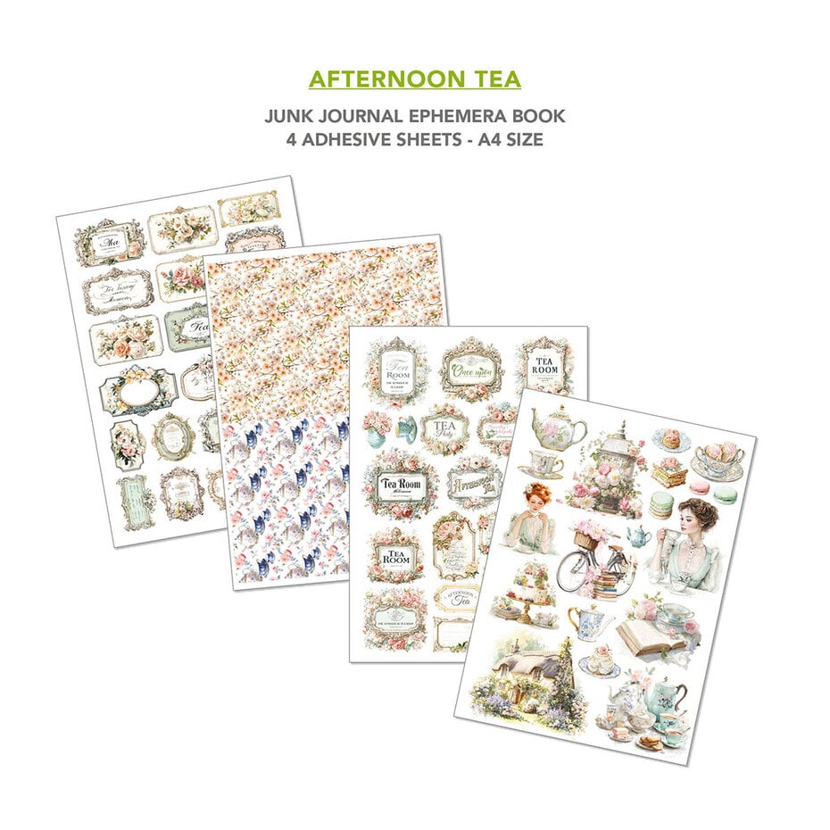 Ciao Bella Afternoon Tea A4 Junk Journal Ephemera Book (32pcs) (CBB020) * damaged corner