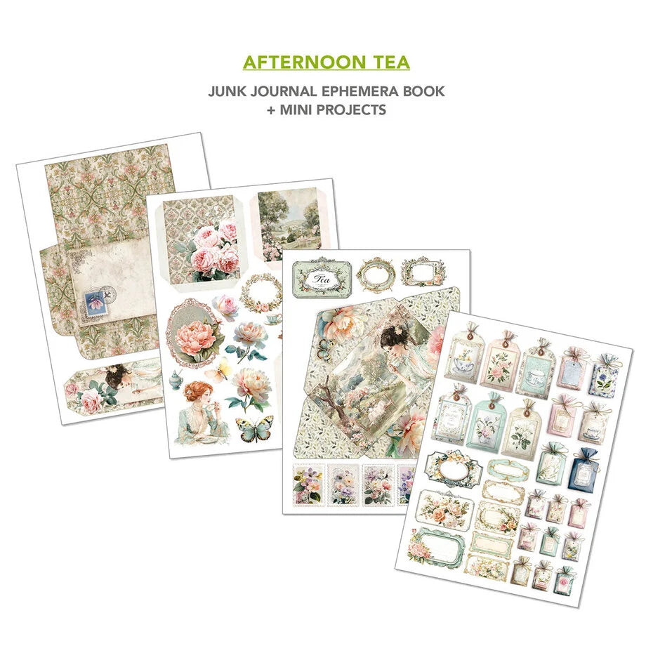 Ciao Bella Afternoon Tea A4 Junk Journal Ephemera Book (32pcs) (CBB020) * damaged corner