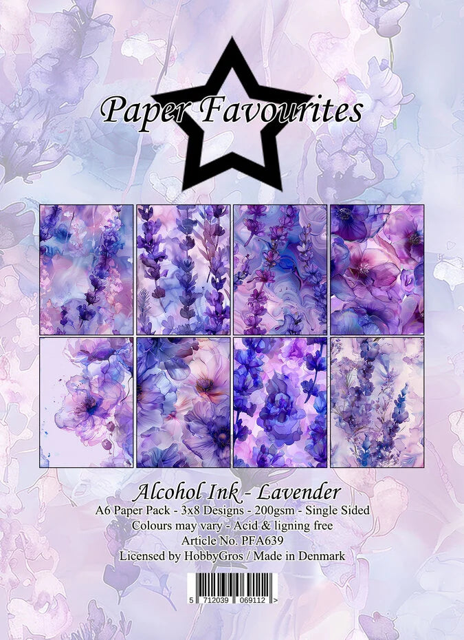 Paper Favourites Alcohol Ink Lavender A6 Paper Pack - PFA639