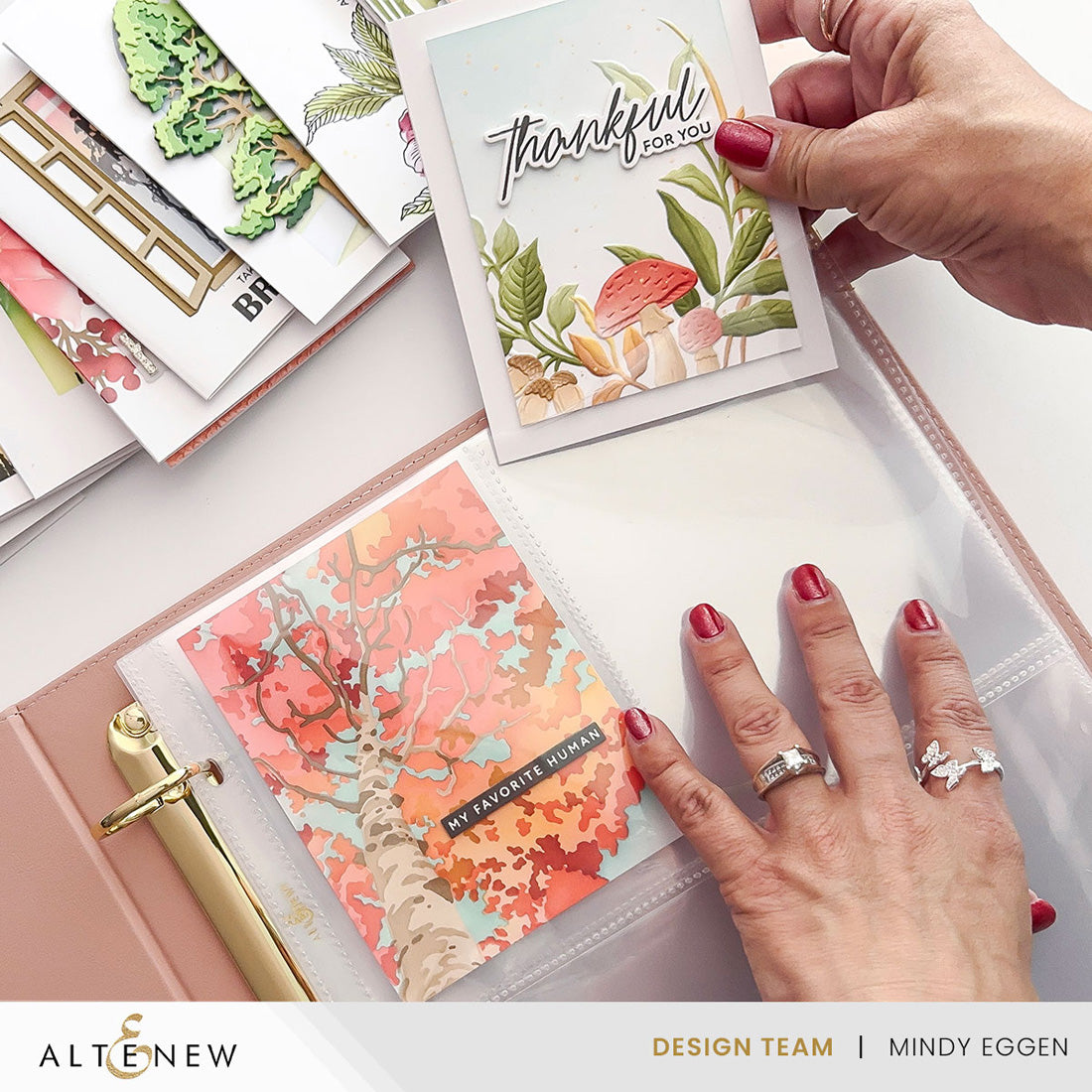 Altenew 9x12 Three-Ring Card Album - Rouge - Complete Bundle (Rouge + Pocket Pages) - ALT11681BN2