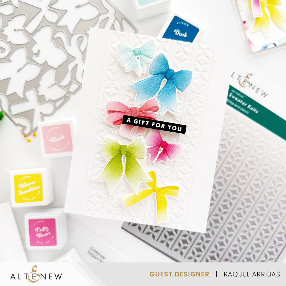 Altenew Elegant Bows - Complete Bundle (Stencil, Die & Embossing Folder)