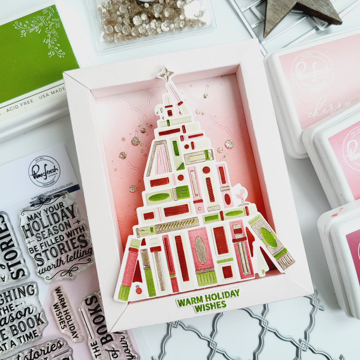 Pinkfresh Studio Interlaced Quatrefoil press plate & Die Bundle