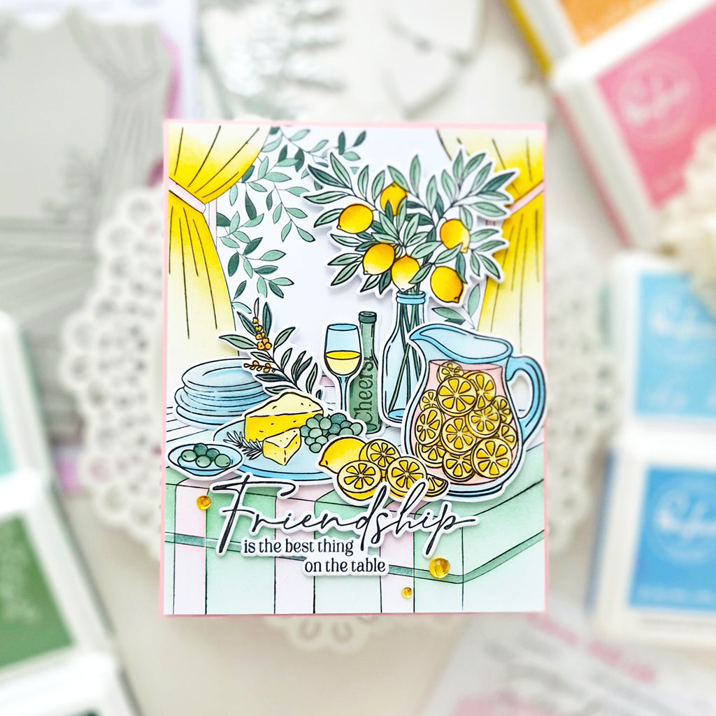 Pinkfresh Studio Citrus Still Life Stamp / Die / Stencil Bundle