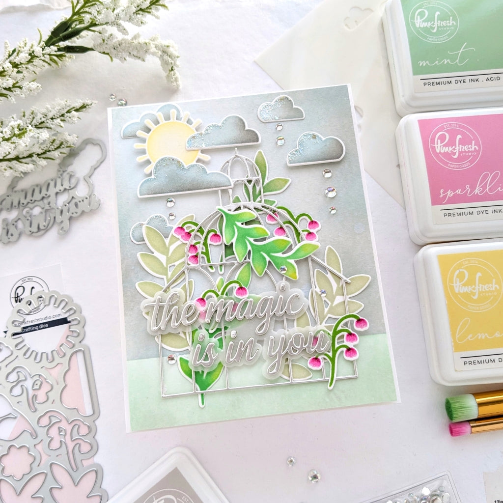 Pinkfresh Studio Summer Blooms stencil/ die Bundle