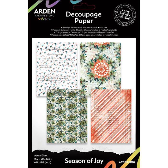 Arden Creative Studio Season of Joy 6in x 8in Decoupage Paper