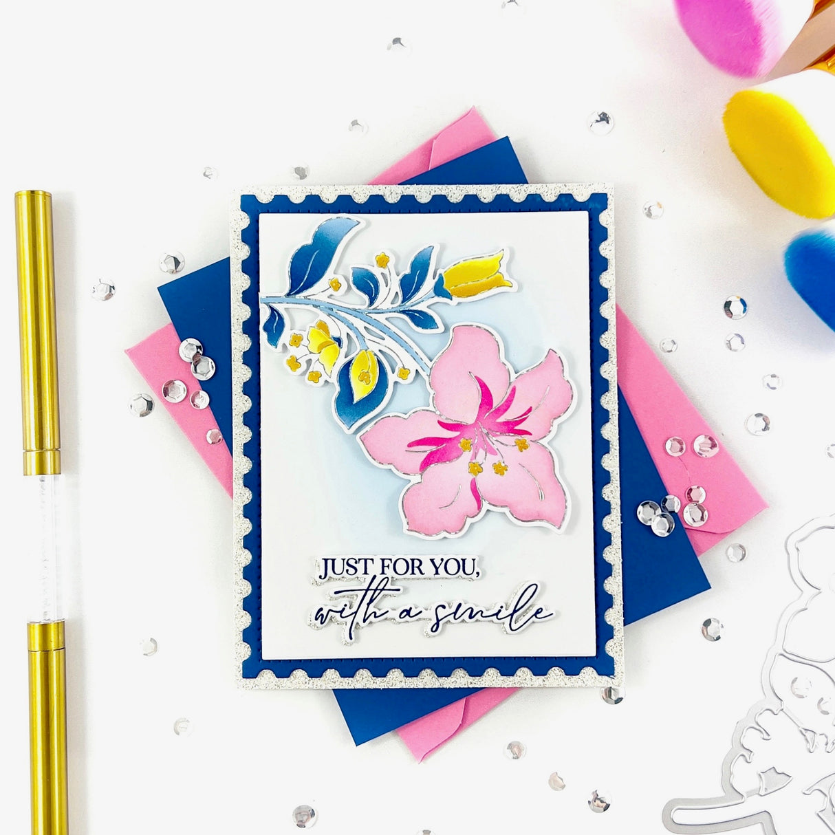 Pinkfresh Studio Bloom & Buds Stamp / Die / Stencil Bundle